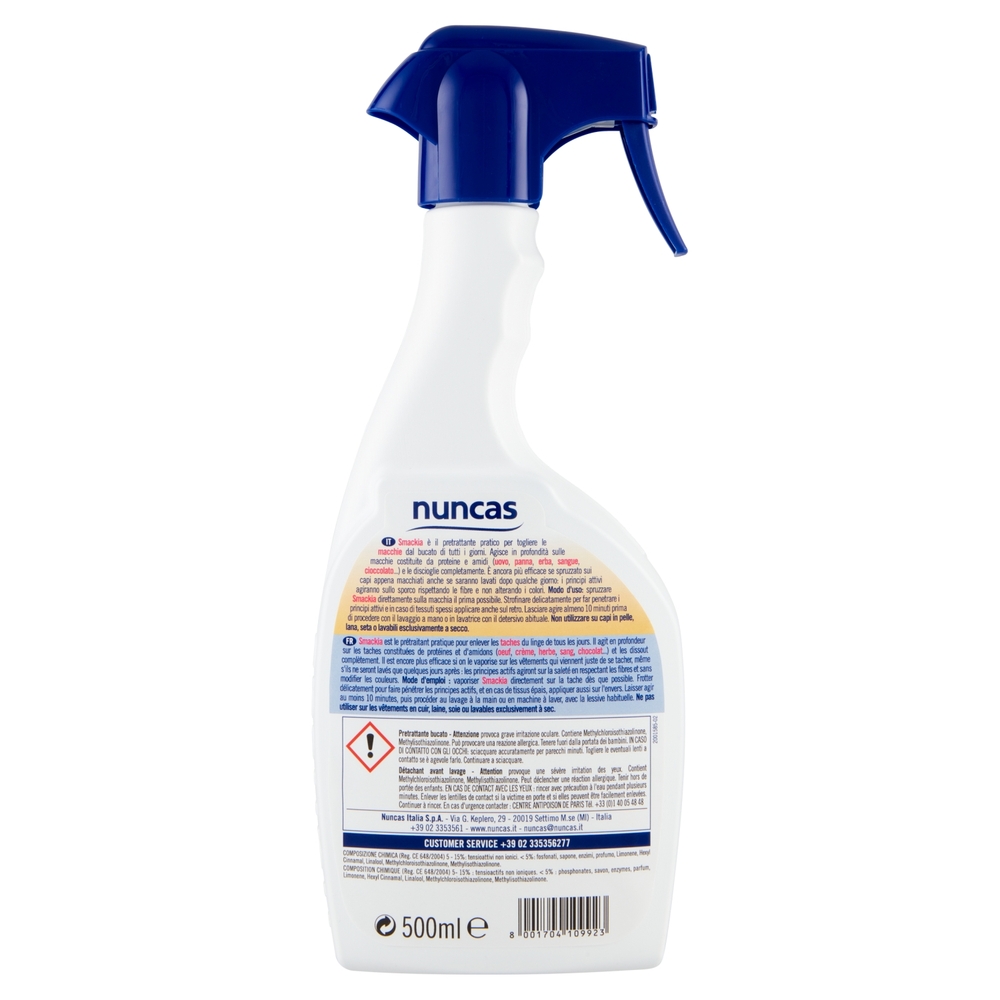 nuncas SmacKia Pretrattante per Capi Bianchi e Colorati 500 ml